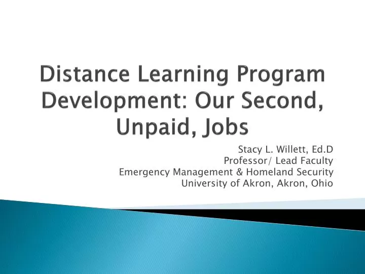 distance learning program development our second unpaid jobs