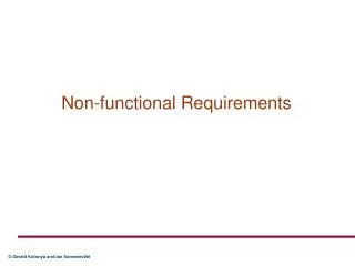 Non-functional Requirements