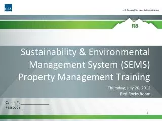 Sustainability &amp; Environmental Management System (SEMS) Property Management Training