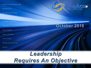 Leadership Requires An Objective