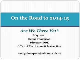 On the Road to 2014-15