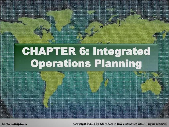 chapter 6 integrated operations planning