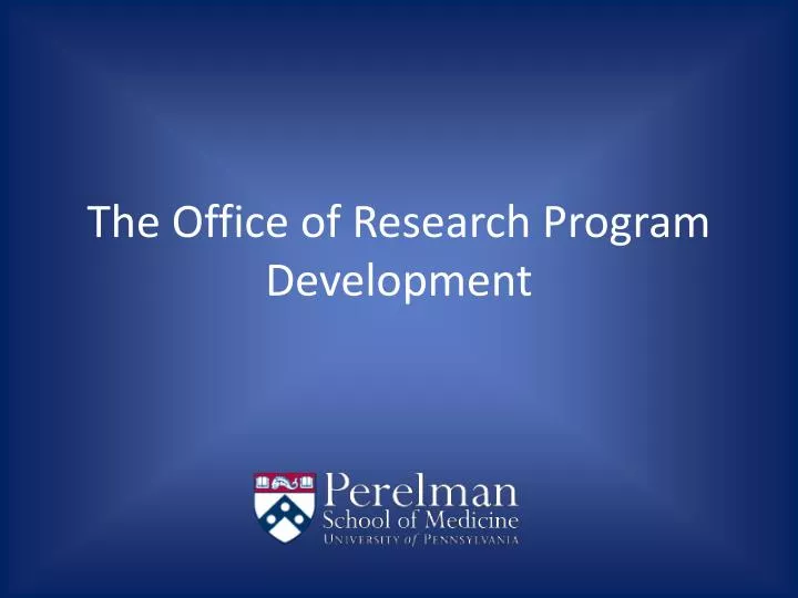 the office of research program development