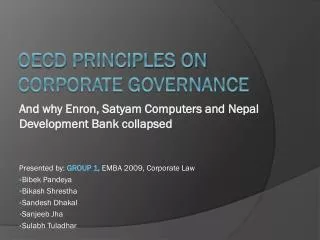 OECD Principles on Corporate Governance