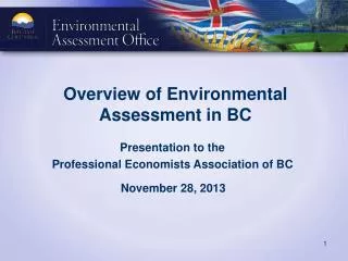 Overview of Environmental Assessment in BC