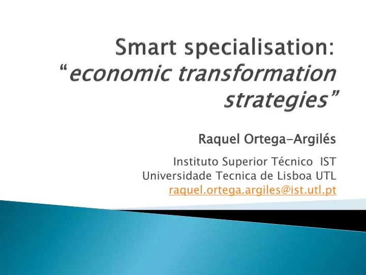 smart specialisation economic transformation strategies