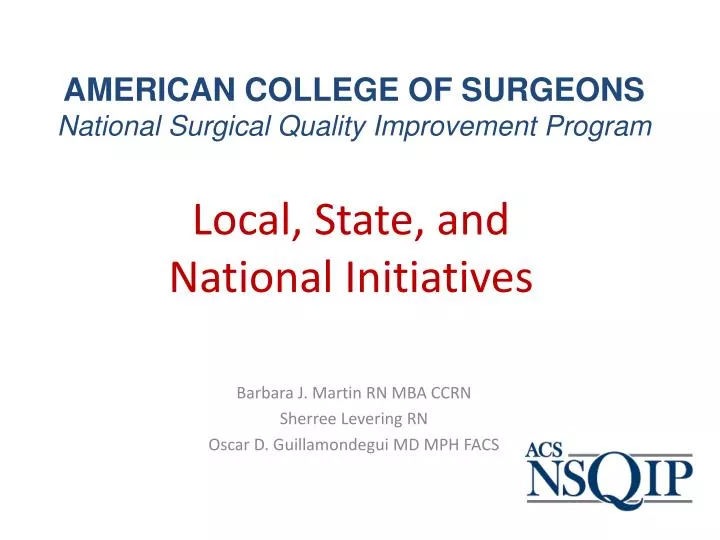 american college of surgeons national surgical quality improvement program