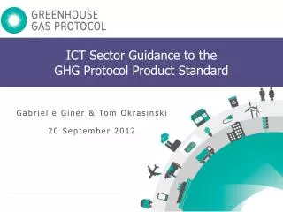 ICT Sector Guidance to the GHG Protocol Product Standard