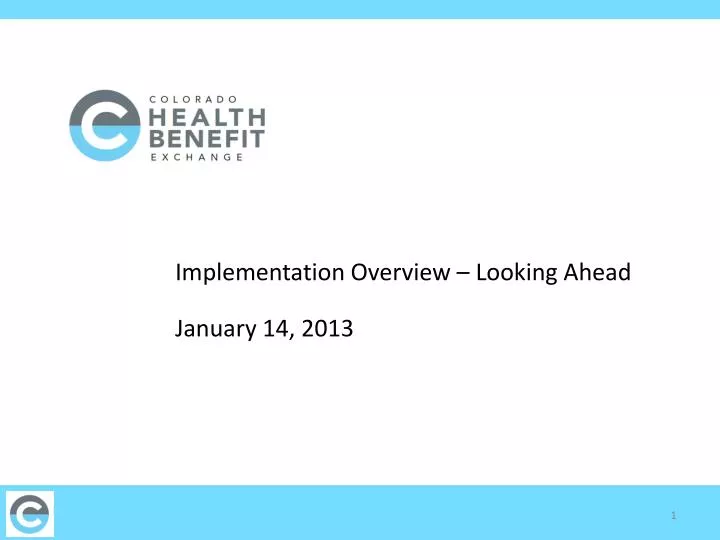 implementation overview looking ahead january 14 2013