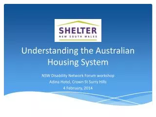Understanding the Australian Housing System