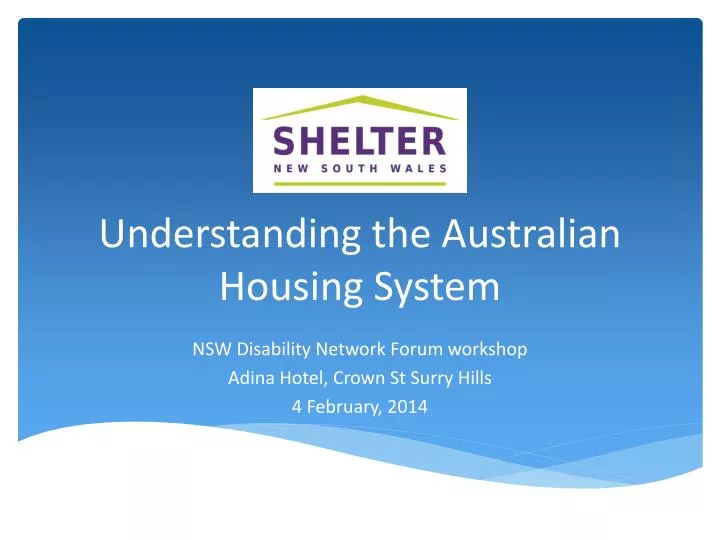 understanding the australian housing system