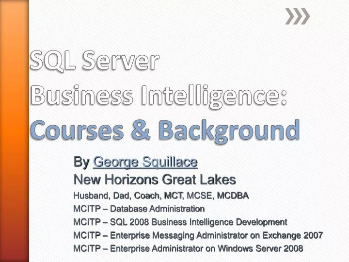 sql server business intelligence courses background