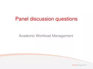 Panel discussion questions