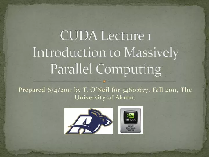 cuda lecture 1 introduction to massively parallel computing