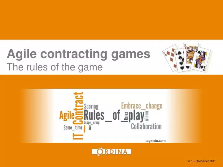 agile contracting games the rules of the game