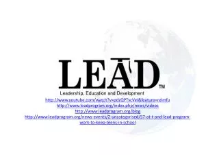 Leadership , Educa tion and Developmen t