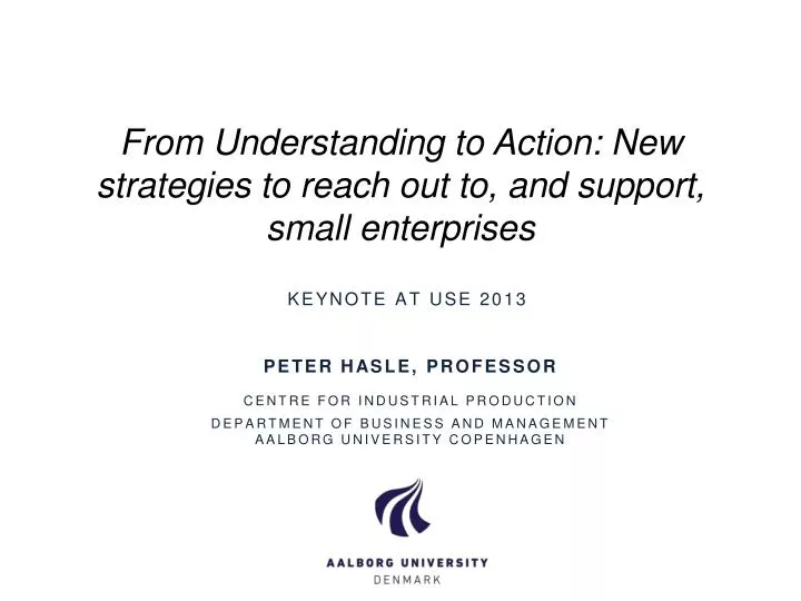 from understanding to action new strategies to reach out to and support small enterprises