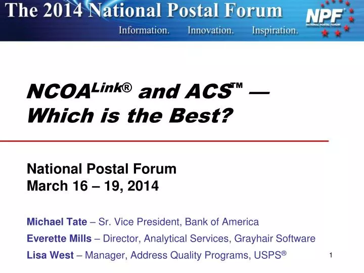 ncoa link and acs which is the best