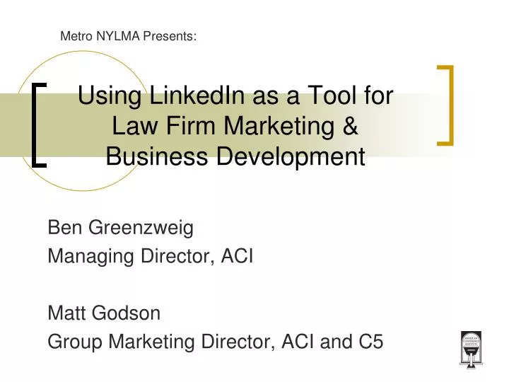 using linkedin as a tool for law firm marketing business development