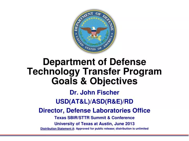 department of defense technology transfer program goals objectives