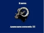Rams Announcements !!! - slide 1