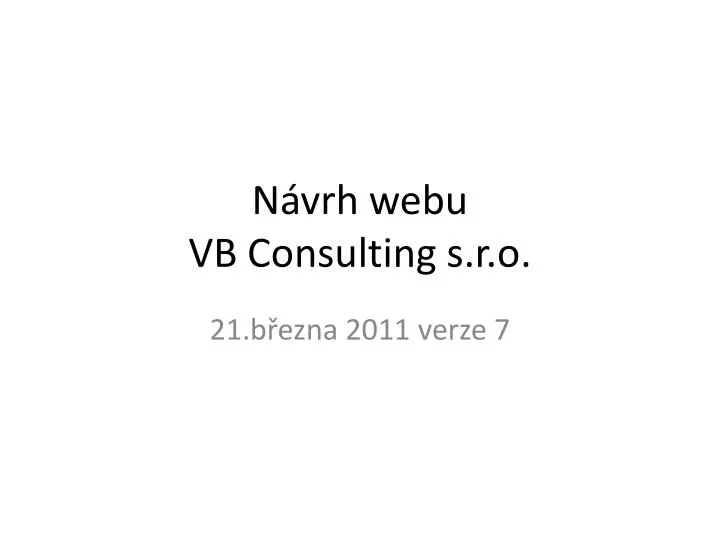 n vrh webu vb consulting s r o