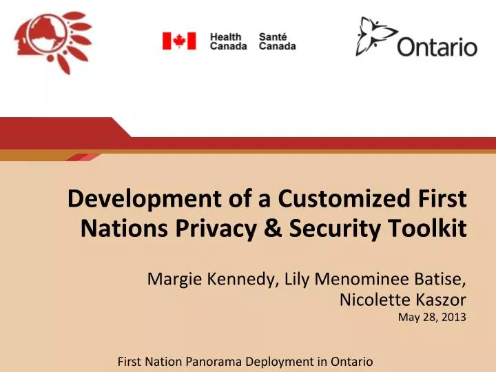 development of a customized first nations privacy security toolkit