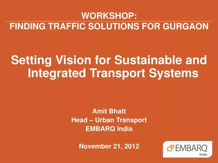 workshop finding traffic solutions for gurgaon