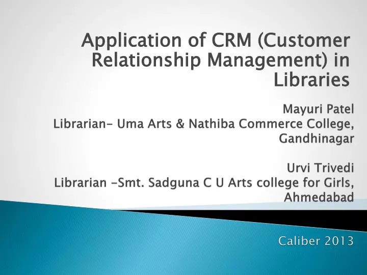 application of crm customer relationship management in libraries