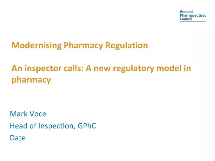 modernising pharmacy regulation an inspector calls a new regulatory model in pharmacy