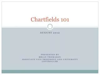 Chartfields 101