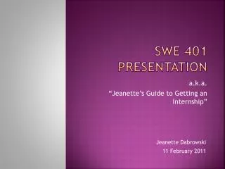 SWE 401 Presentation