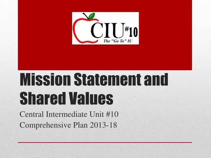 mission statement and shared values