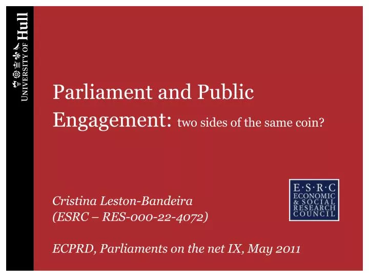 parliament and public engagement two sides of the same coin