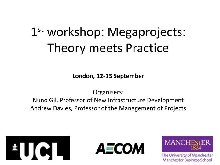 1 st workshop megaprojects theory meets practice