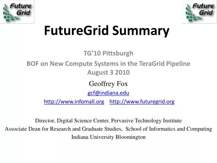 futuregrid summary