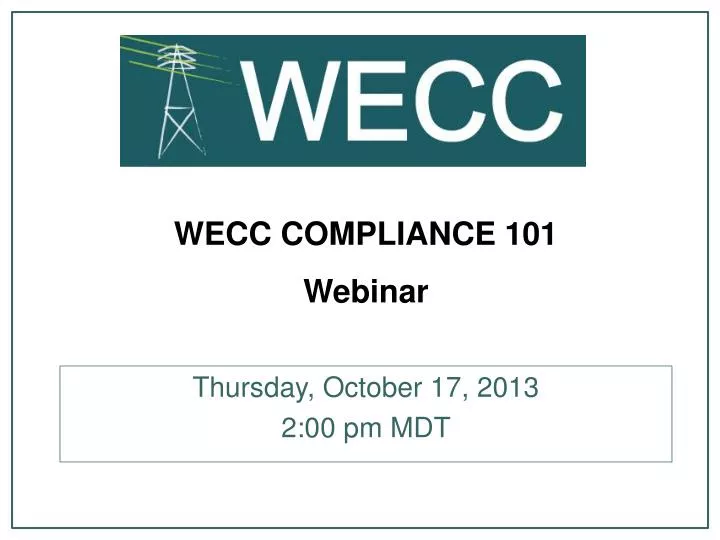 wecc compliance 101 webinar