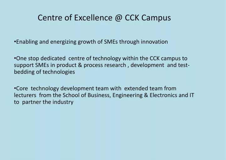 centre of excellence @ cck campus