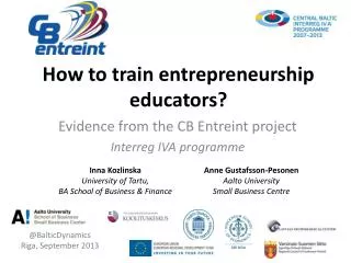 How to train entrepreneurship educators?