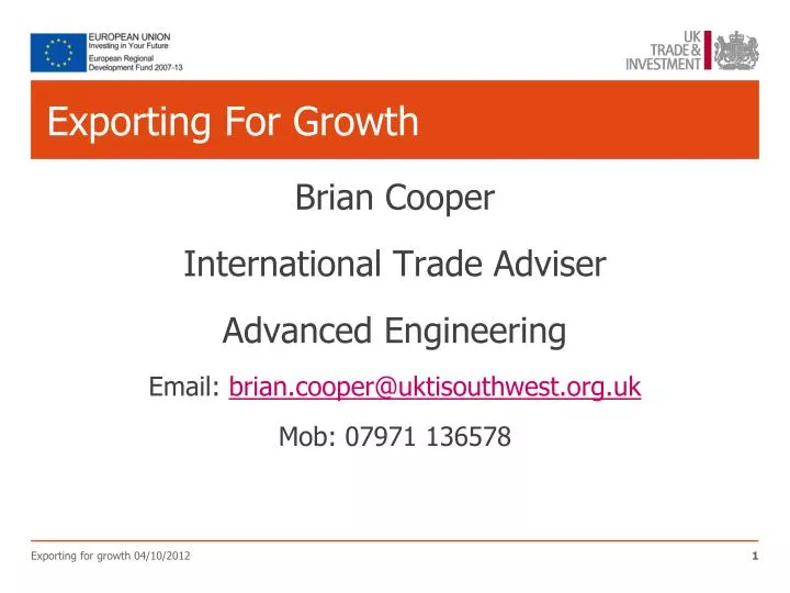 exporting for growth