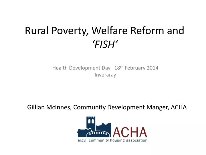 rural poverty welfare reform and fish