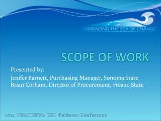 SCOPE OF WORK