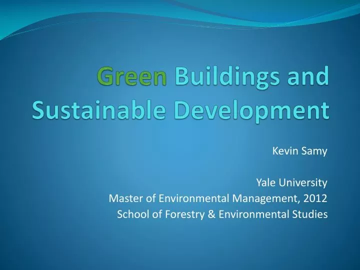 green buildings and sustainable development