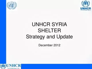 UNHCR SYRIA SHELTER Strategy and Update December 2012