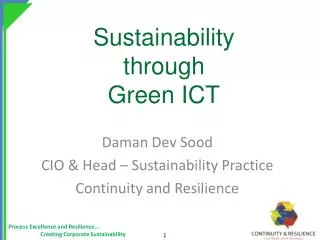 Sustainability through Green ICT