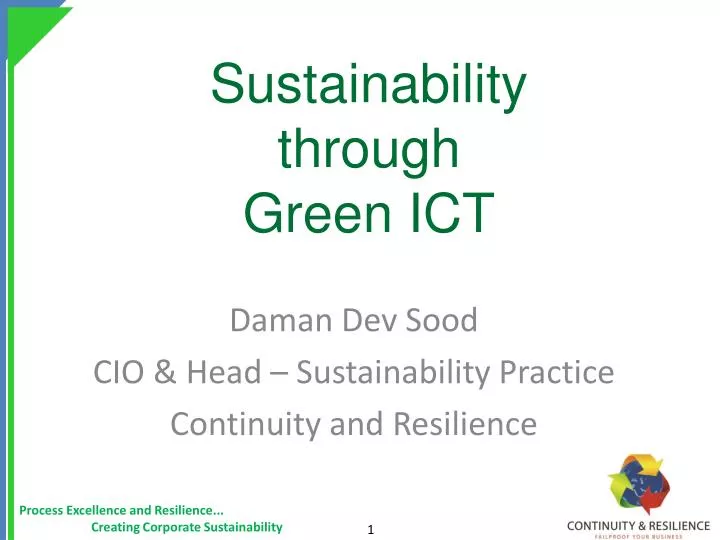 sustainability through green ict