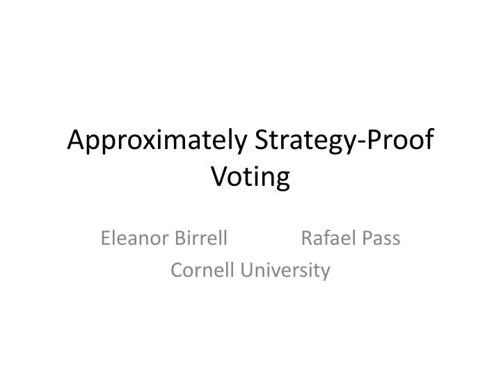 approximately strategy proof voting
