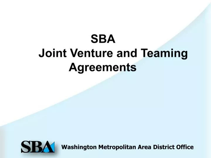 sba joint venture and teaming agreements