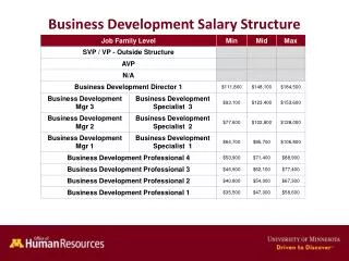 Business Development Salary Structure