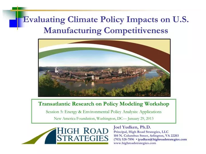 evaluating climate policy impacts on u s manufacturing competitiveness